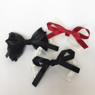 Lolita Ribbon & Lace Hair Clips  * $15 for 3pc * (WST01)