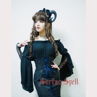 Surface Spell Gothic Medieval Off-shoulder Blouse